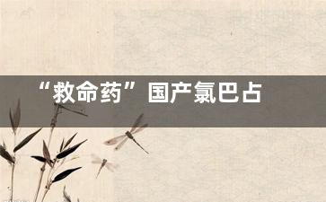 “救命药”国产氯巴占上市 84元一盒 别管是仿药还是什么药！能治好病的都是好药(救命药电影)